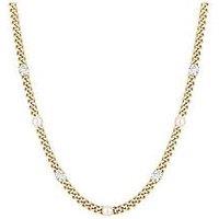 V By Very Gold Plated Curb Chain With Cz And Pearls