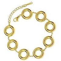 V By Very Gold Plated Geometric Circular Chain Bracelet