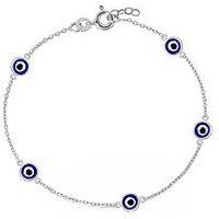 V By Very Sterling Siver Evil Eye Charm Anklet