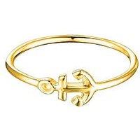 V By Very Dainty Gold Plated Sterling Silver Anchor Ring