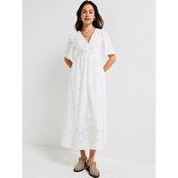 Jdy Heaven V-Neck Anglaise Dress - White