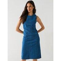 Pieces Tiffany Sleeveless Denim Dress - Blue