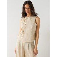 Vero Moda Fea Sleeveless String Waistcoat - Beige