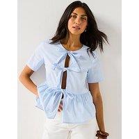 Jdy Mio Short Sleeve String Top - Multi
