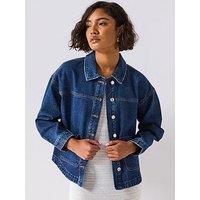 Vero Moda Jamie Long Sleeve Denim Shacket - Dark Blue Denim