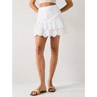 Only Ellyn Mid Waist Layered Skirt - White