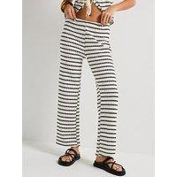 Only Leva Stripe Wide Leg Pant - Black