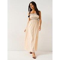 Jdy Dawn Sleeveless Midi Smock Dress - Beige
