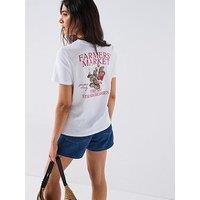 Pieces Summer Short Sleeve Printed T-Shirt - White