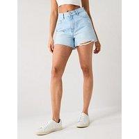 Only Gabi High Waist Shorts - Blue