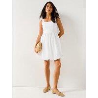 Jdy Mio Sleeveless Bubblehem Dress - White