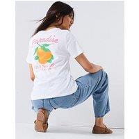 Pieces Summer Short Sleeve Printed T-Shirt - White