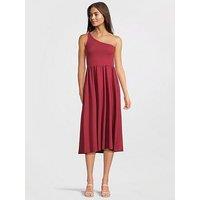 Only Liris Life Sleeveless One Shoulder Jersey Dress - Red