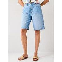 Only Sonny High Waist Wide Denim Shorts - Blue
