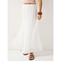 Only Chiara Broderie Long Skirt - White