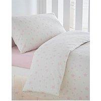 Silentnight Safe Nights 100% Cotton Cot Bed Duvet Cover Set - Pink Stars