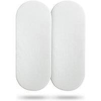 Silentnight Safe Nights 2 X Pack 100% Cotton Moses Basket Fitted Sheets - 74Cm X 28Cm (White)