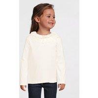 Mini V By Very Girls Cotton Long Sleeve Top With Broiderie Scallop Neck - Pink