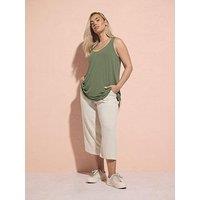 Yours Curve Cropped Linen Trouser