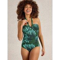 White Stuff Suzi Wrap Swimsuit - Green