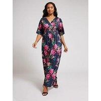 Yours Curve Floral Angel Sleeve Maxi Dress