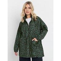 Yours Curve Lightweight Parka - Green