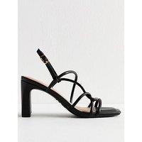 New Look Faux Leather Block Heel Sandals - Black