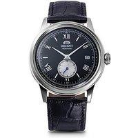 Orient Bambino Automatic Small Seconds 38Mm Black Dial Stainless Steel Case Black Leather Strap