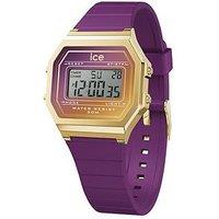 Ice Watch Ice-Watch Retro Digi Gold Case Purple Dial Purple Silcone Strap 32Mm Digital Watch