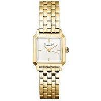 Rosefield Boxelle Silver Sunray Dial In Gold Ip