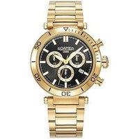 Roamer Of Switzerland Swiss Made Men'S Toscana Watch With Gold Ip Stainless Steel Case And Bracelet And Black Dial
