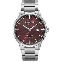 Roamer Swiss Made Men'S R-Line Classic With Burgundy Dial And Stainelss Steel Case And Bracelet