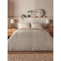 Silentnight Supersoft Gingham Seersucker Duvet Cover Set - Natural