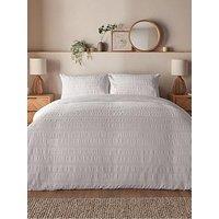 Silentnight Supersoft Textured Seersucker Duvet Cover Set - White