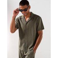 Only & Sons Latham Short Sleeve Linen Blend Shirt - Dark Green