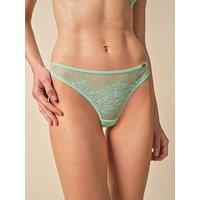 Gossard Glossies Lace Thong - Brook Green