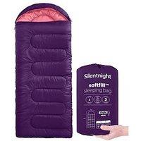 Silentnight Camping Collection Adult Sleeping Bag - Purple/Pink - Single