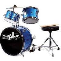 Music Alley 3 Piece Kids Drum Set With Throne, Cymbal, Pedal & Drumsticks,