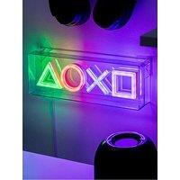 Playstation Icons Led Neon Light - Officially Licensed Free Standing Or Wall Mountable Light Sign - Game Room Accessories And Decor For Gamers