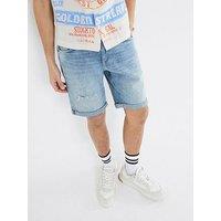 River Island Sykes Slim Fit Denim Shorts - Blue