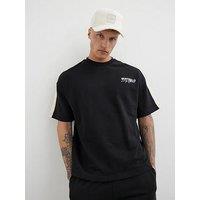 River Island Monticello Graphic Taped T-Shirt - Black