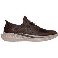 Skechers Slip-Ins Slade Bungee Lace Up Shoes-Brown