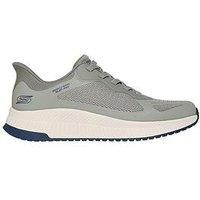 Skechers Bobs Squad 4 Slip- Ins Lace Up Trainers- Light Khaki