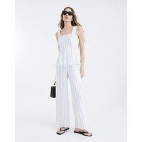 River Island Stripe Peplum Jumpsuit - White