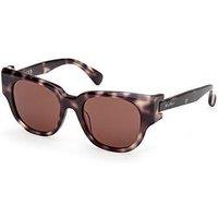 Max Mara Clip Round Acetate Sunglasses - Dark Havana