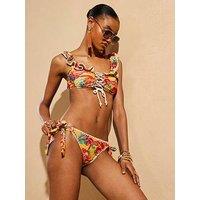 River Island Del Maar Floral Low Rise Brief - Yellow