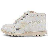 Kickers Junior Kick Hi Glitter Boots - White