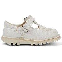 Kickers Toddler Kick Tbar Glitter Text Iu Wht
