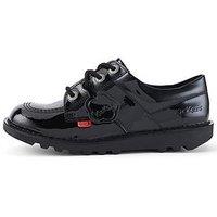 Kickers Youth Kick Lo Patent Leather Black Shoes