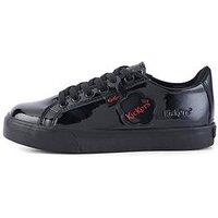 Kickers Junior Tovni Patent Leather Lace-Up Shoe - Black